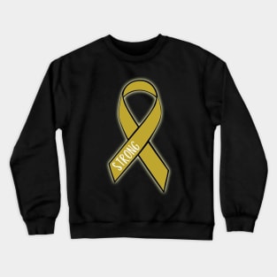 Childhood Cancer Strong Gold Ribbon Tee Crewneck Sweatshirt